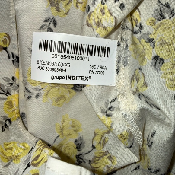 Zara FLORAL PRINT POPLIN MIDI DRESS XS - Picture 8 of 12